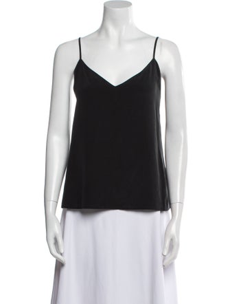 L'Agence Silk V-Neck Top
