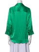 L'Agence Silk Three-Quarter Sleeve Button-Up Top