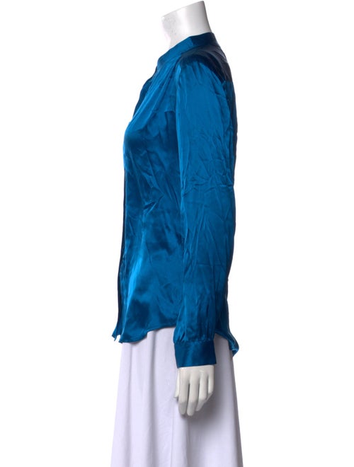 L'Agence Silk V-Neck Button-Up Top