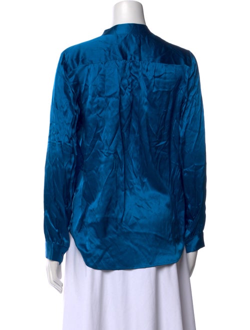 L'Agence Silk V-Neck Button-Up Top