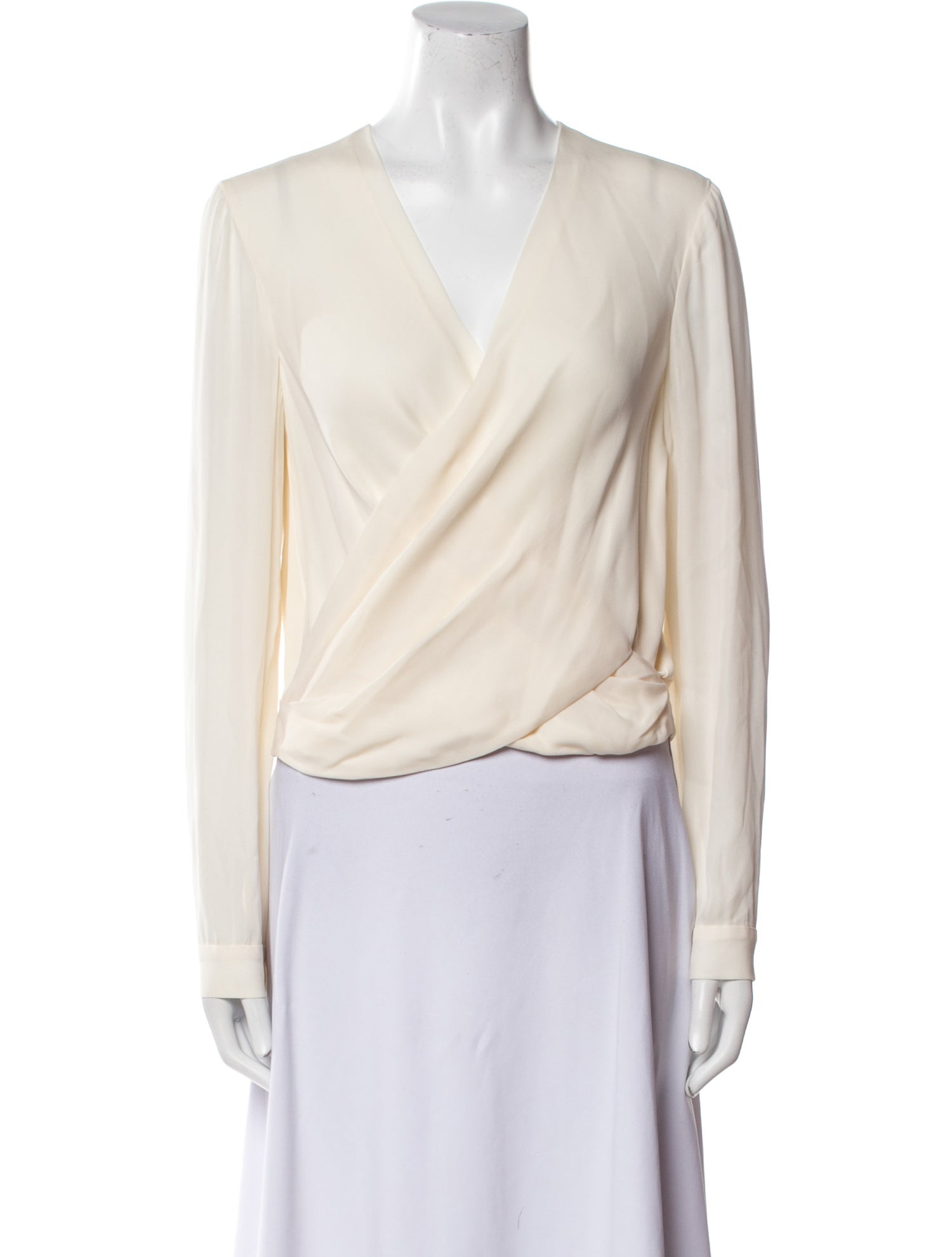 L'Agence Silk V-Neck Blouse