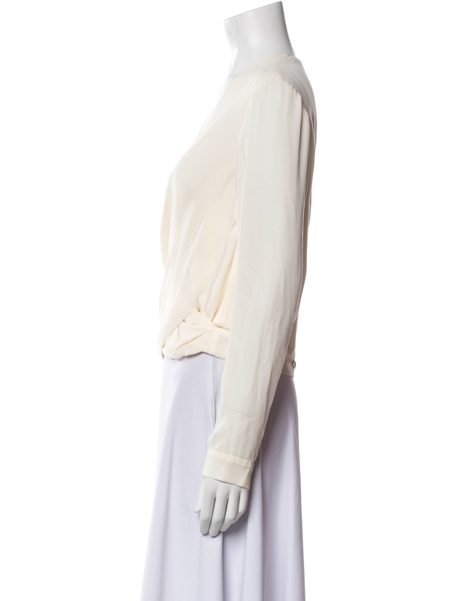 L'Agence Silk V-Neck Blouse