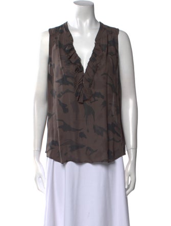 L'Agence Silk Printed Blouse