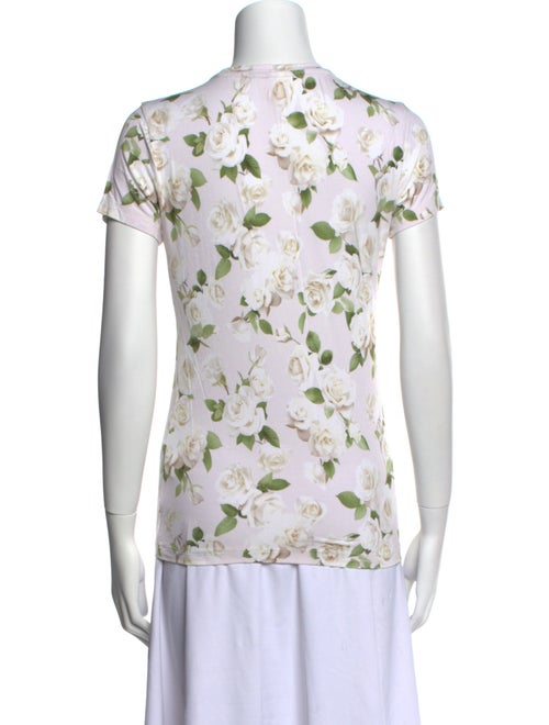 L'Agence Floral Print Crew Neck T-Shirt