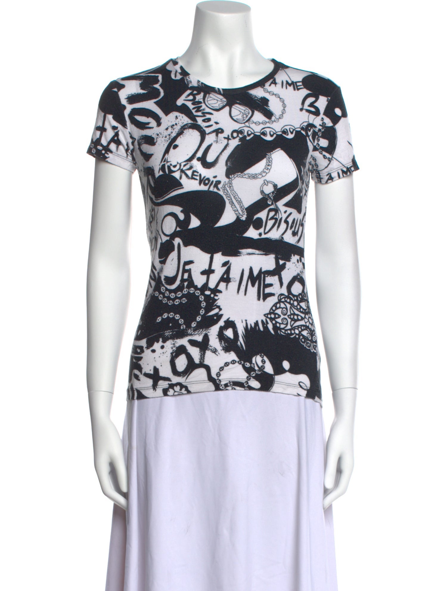 L'Agence Printed Crew Neck T-Shirt