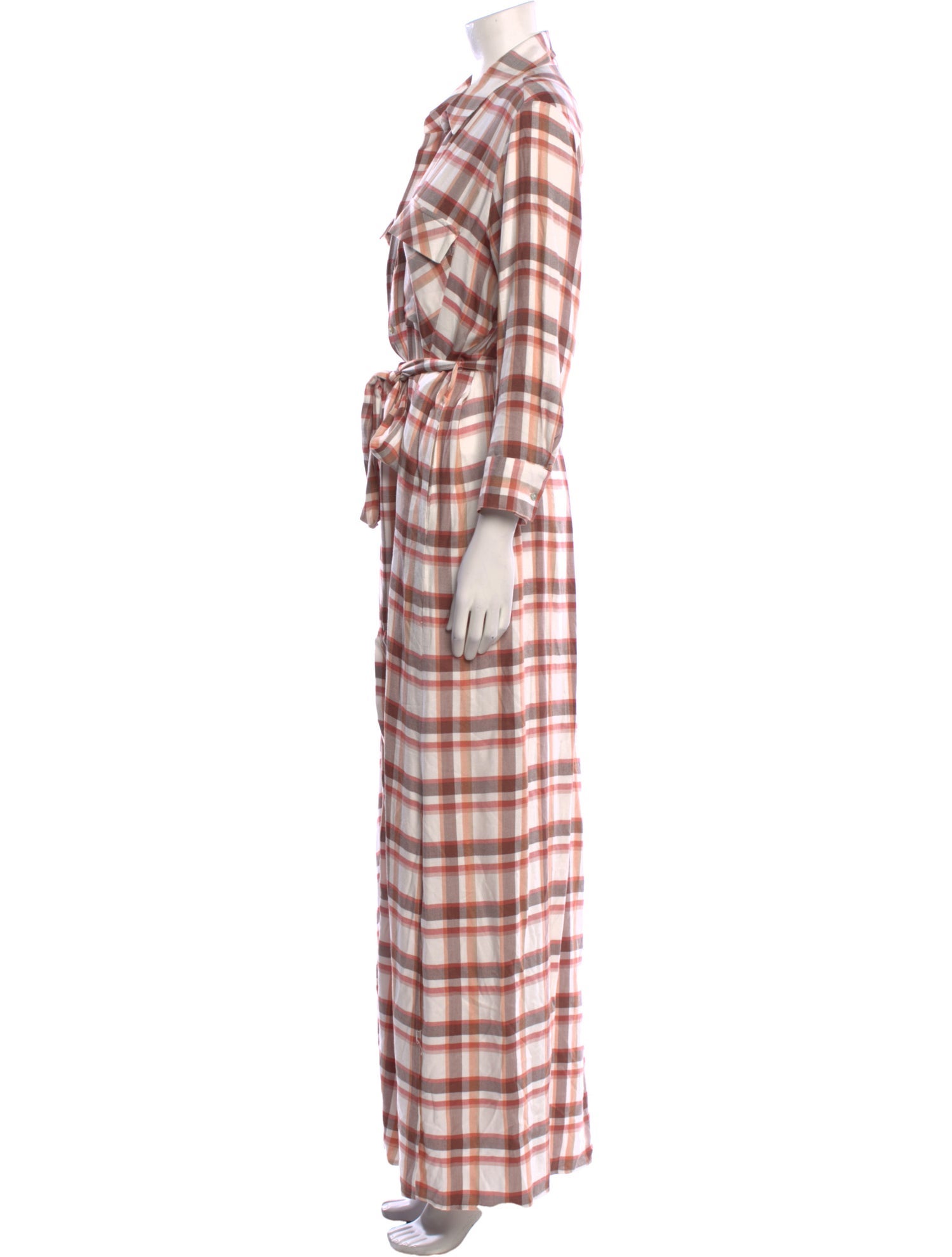 L'Agence Plaid Print Long Dress w/ Tags