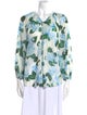 L'Agence Floral Print V-Neck Blouse