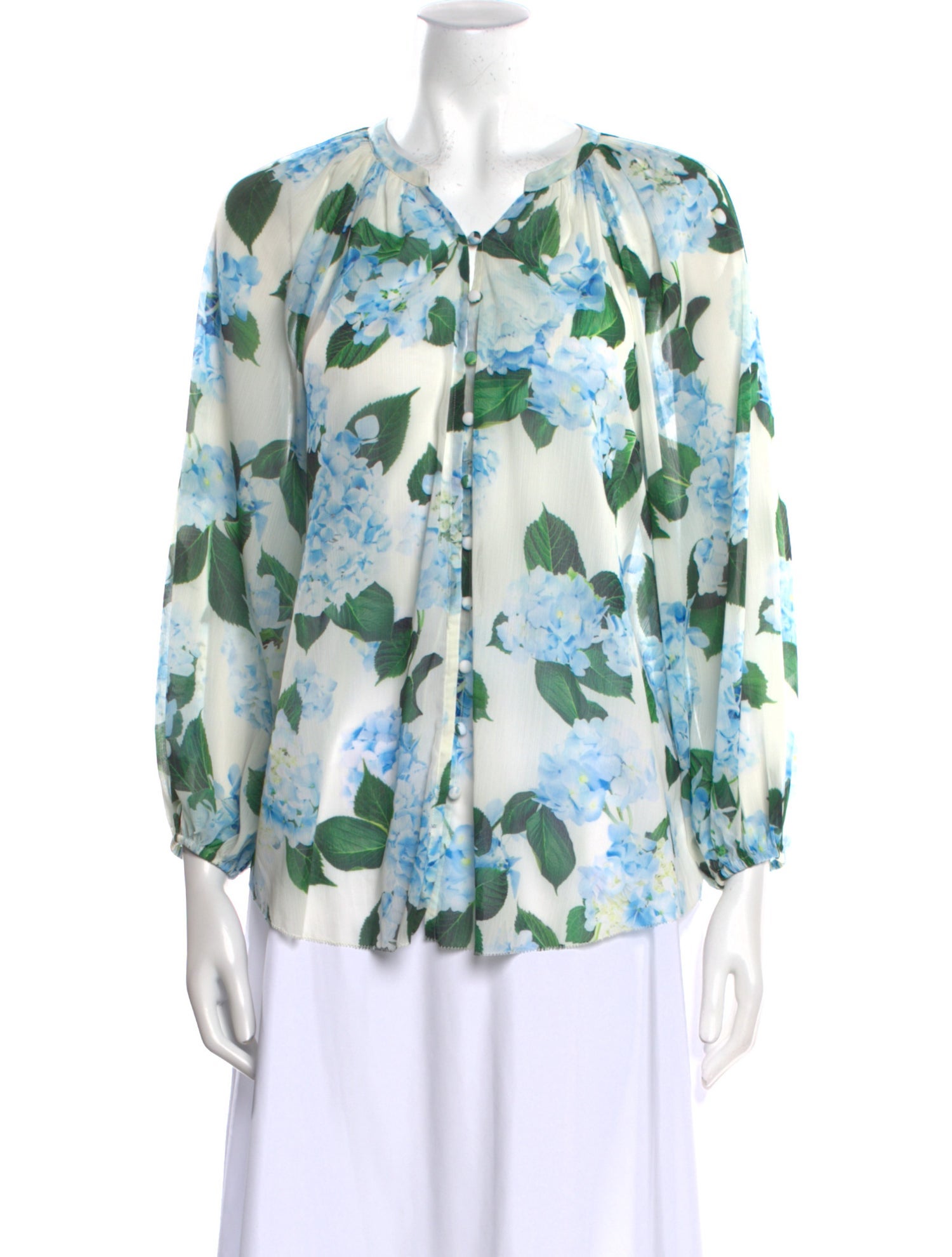 L'Agence Printed V-Neck Blouse
