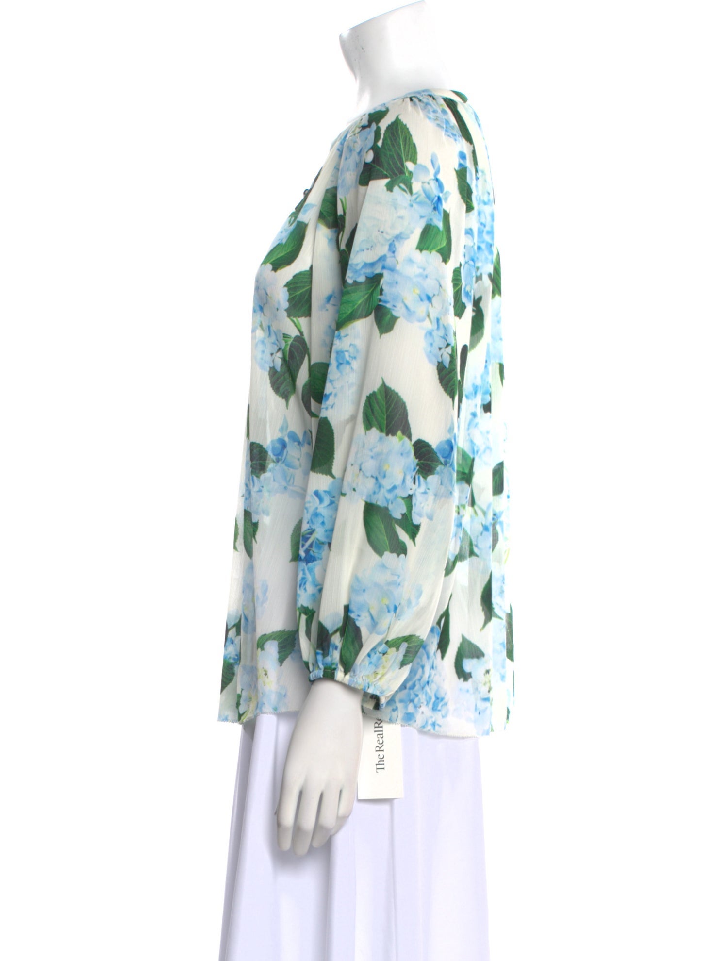 L'Agence Printed V-Neck Blouse