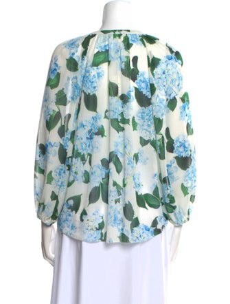 L'Agence Printed V-Neck Blouse