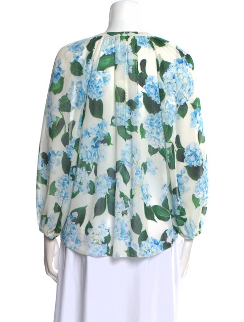 L'Agence Printed V-Neck Blouse