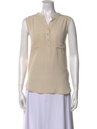 L'Agence Silk V-Neck Blouse