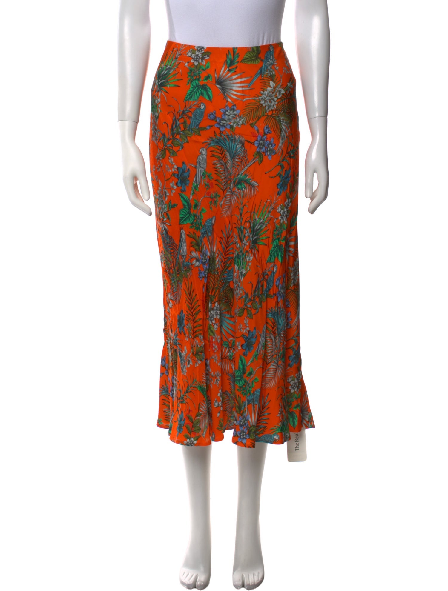 L'Agence Floral Print Midi Length Skirt