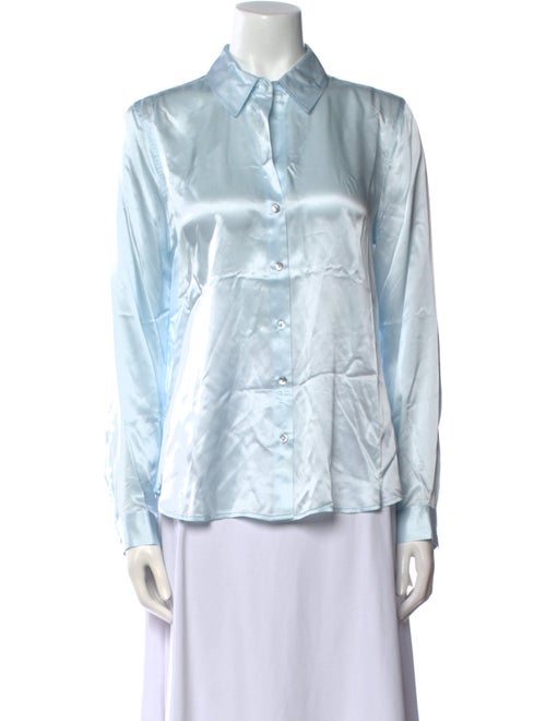 L'Agence Silk Long Sleeve Button-Up Top