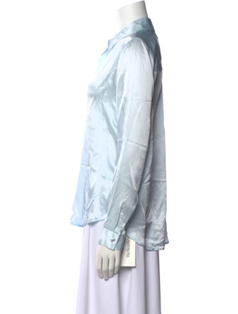 L'Agence Silk Long Sleeve Button-Up Top
