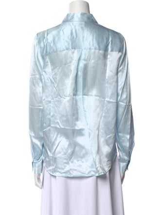 L'Agence Silk Long Sleeve Button-Up Top