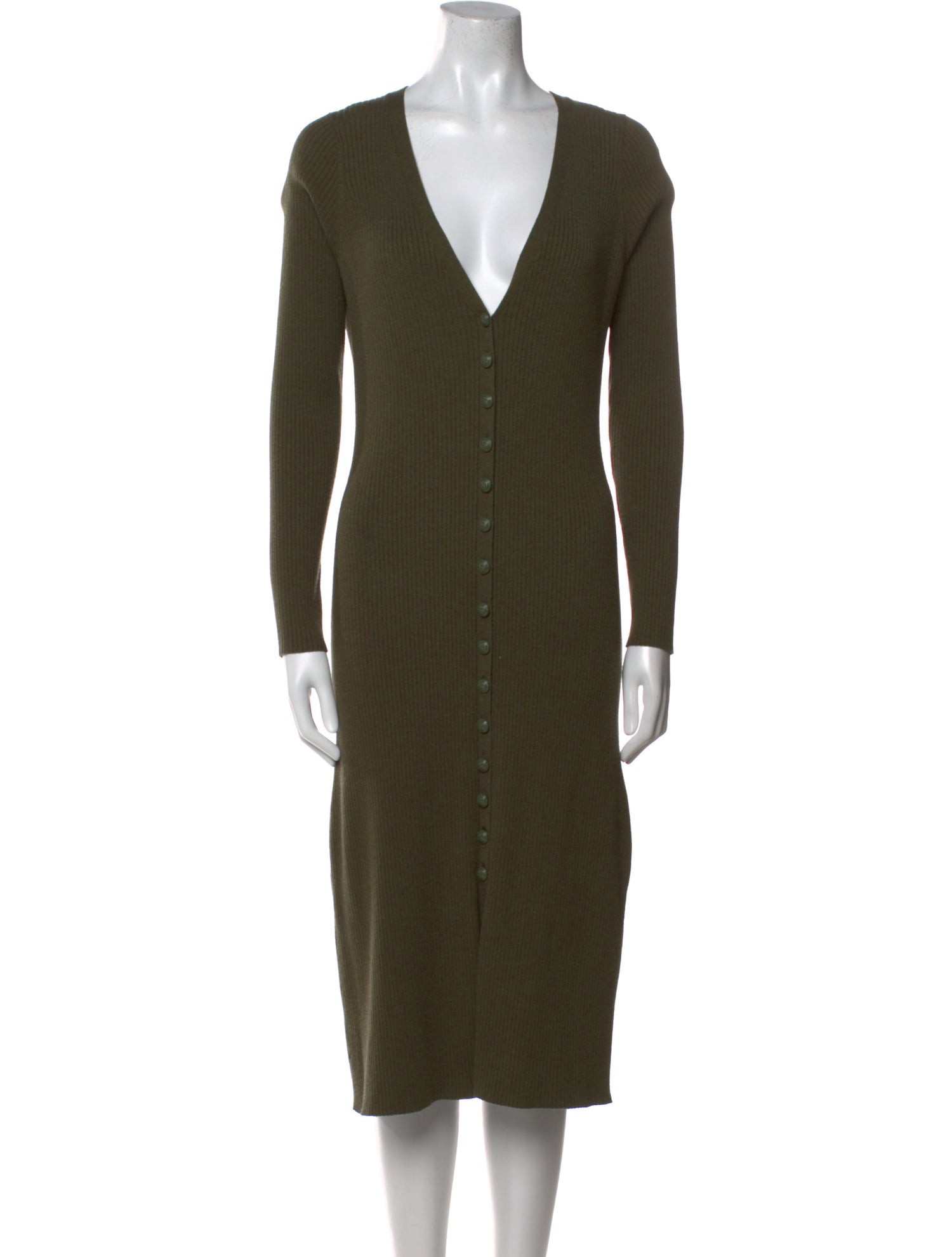 L'Agence V-Neck Midi Length Dress