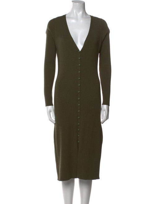 L'Agence V-Neck Midi Length Dress