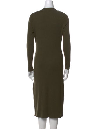 L'Agence V-Neck Midi Length Dress