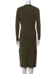 L'Agence V-Neck Midi Length Dress
