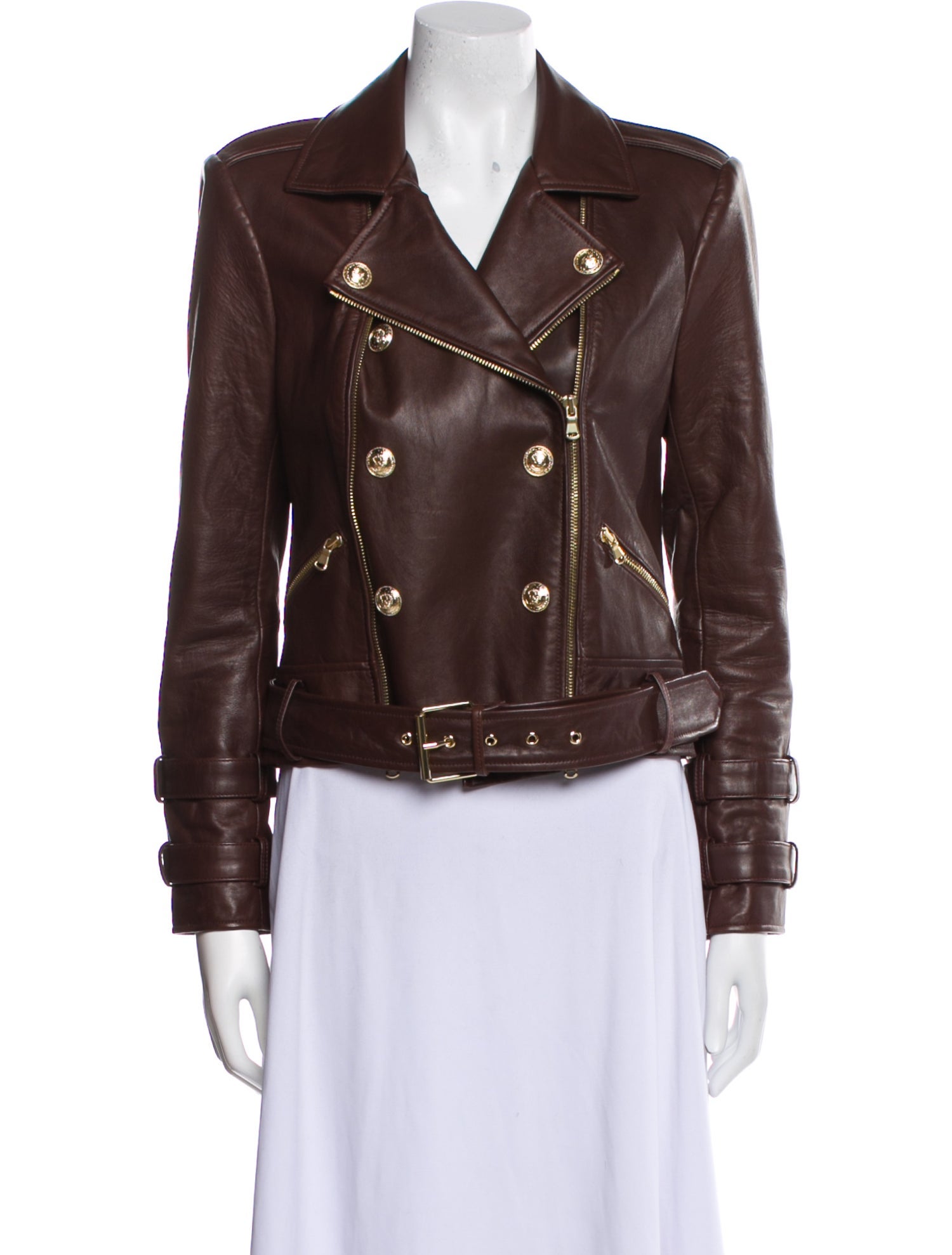 L'Agence Lamb Leather Biker Jacket