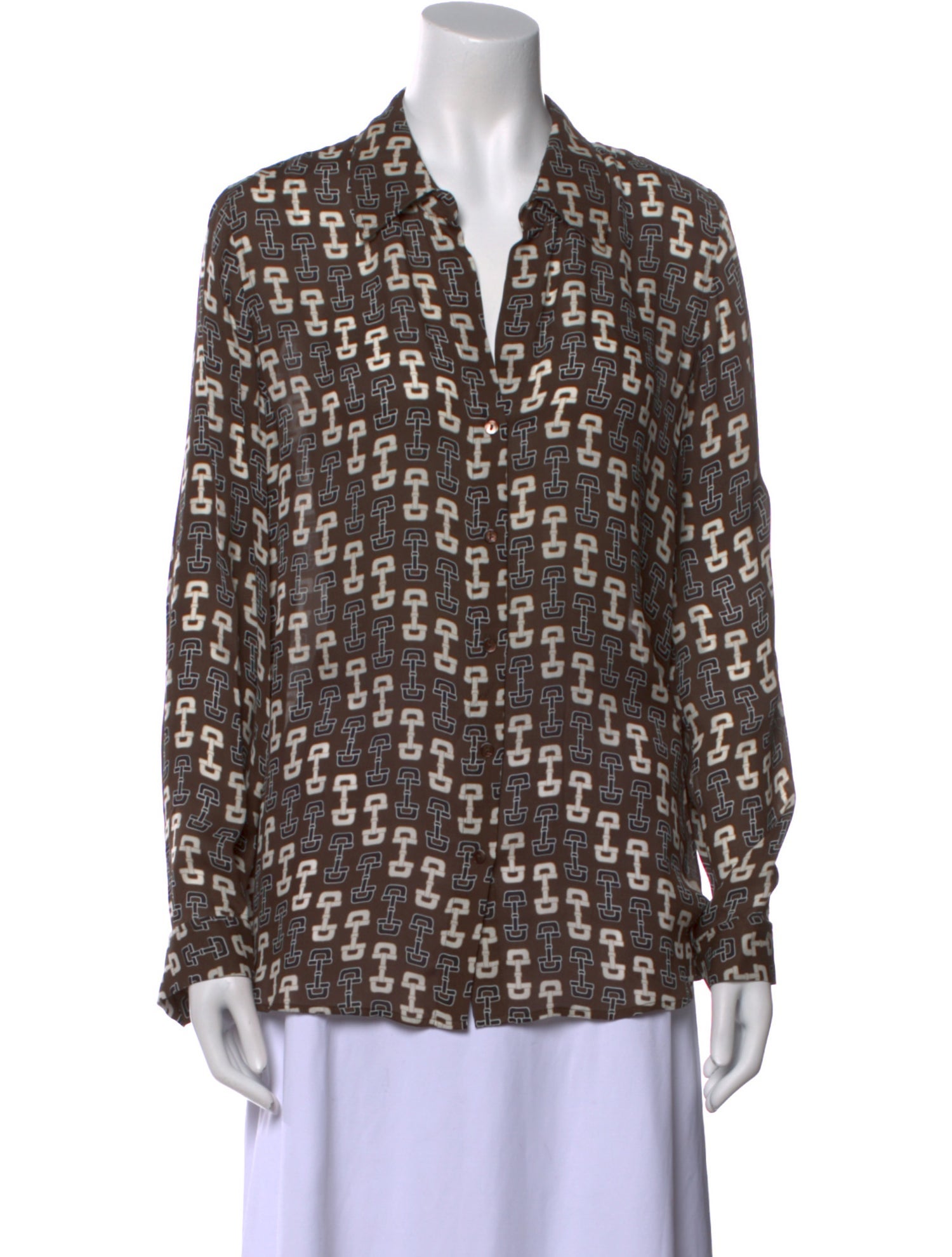 L'Agence Silk Printed Blouse