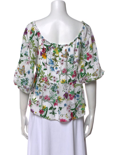 L'Agence Silk Floral Print Crop Top