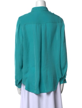 L'Agence Silk Long Sleeve Button-Up Top