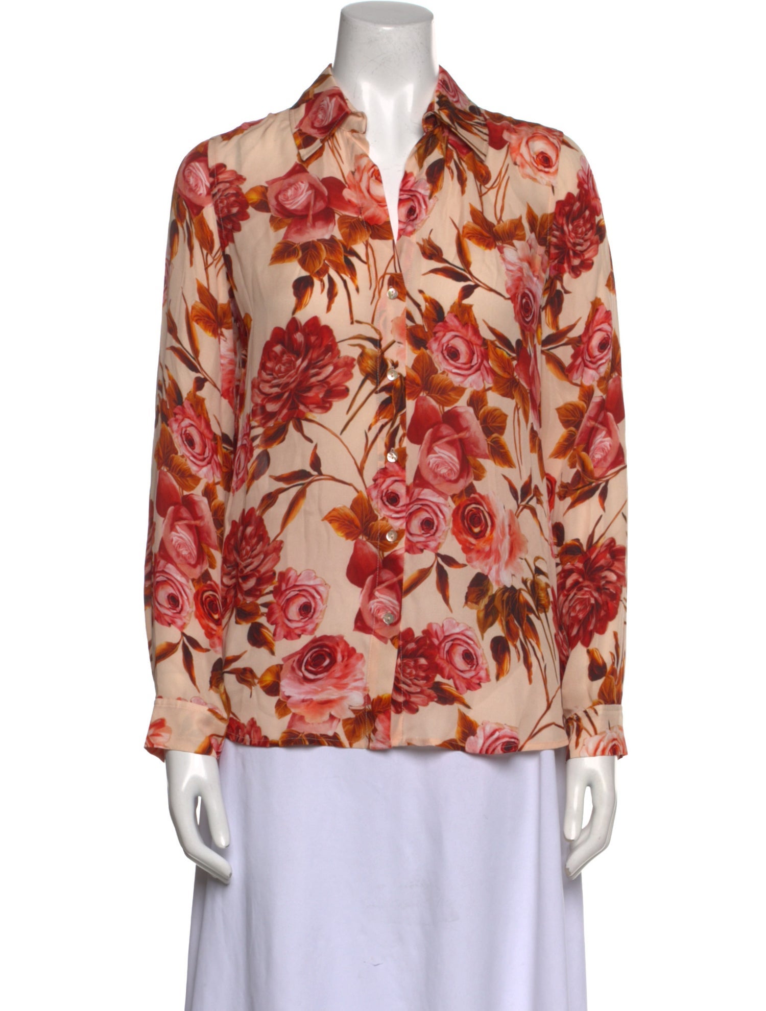 L'Agence Silk Floral Print Blouse