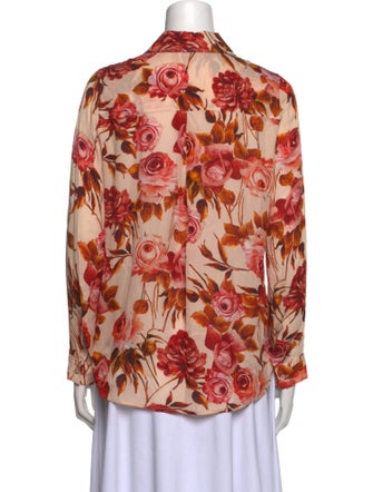 L'Agence Silk Floral Print Blouse