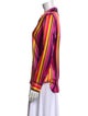 L'Agence Silk Striped Button-Up Top