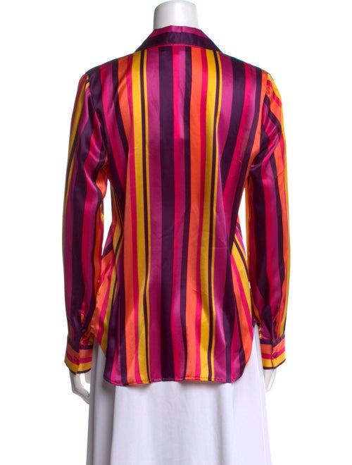 L'Agence Silk Striped Button-Up Top