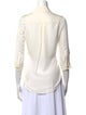 L'Agence Silk Three-Quarter Sleeve Button-Up Top