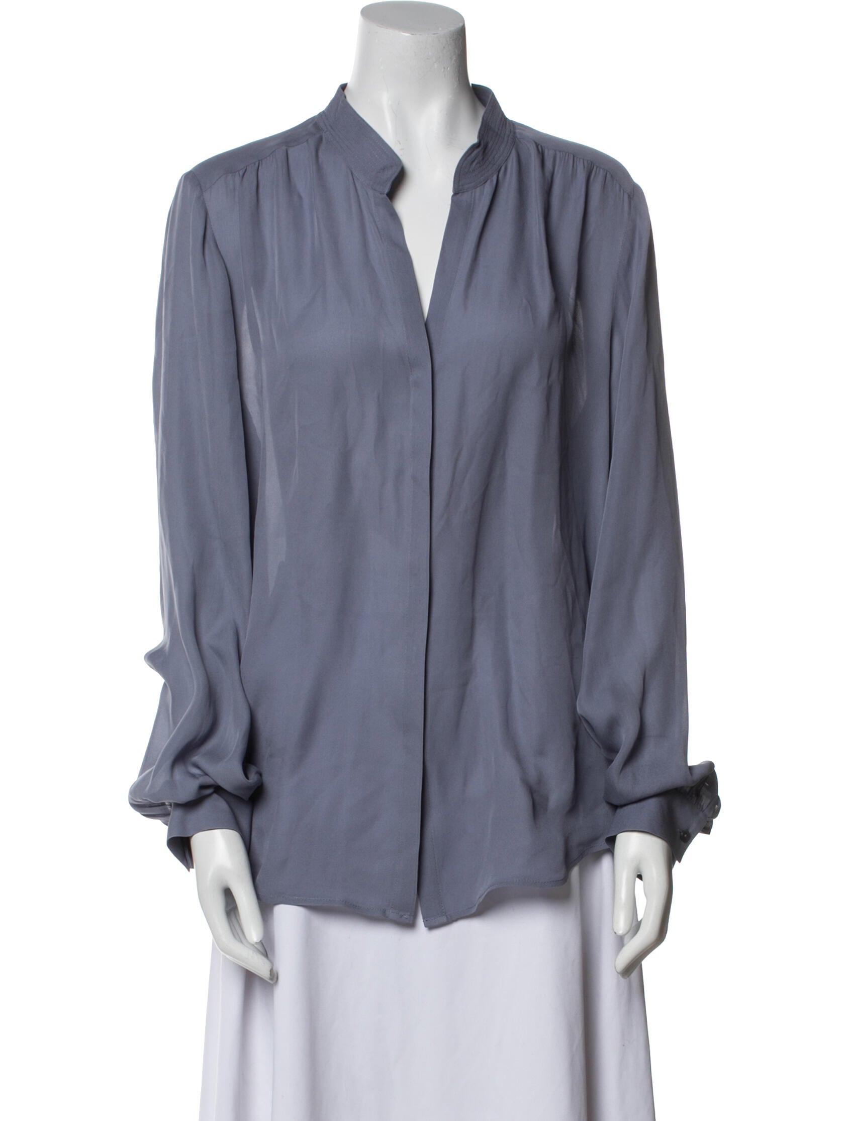 L'Agence Silk V-Neck Blouse