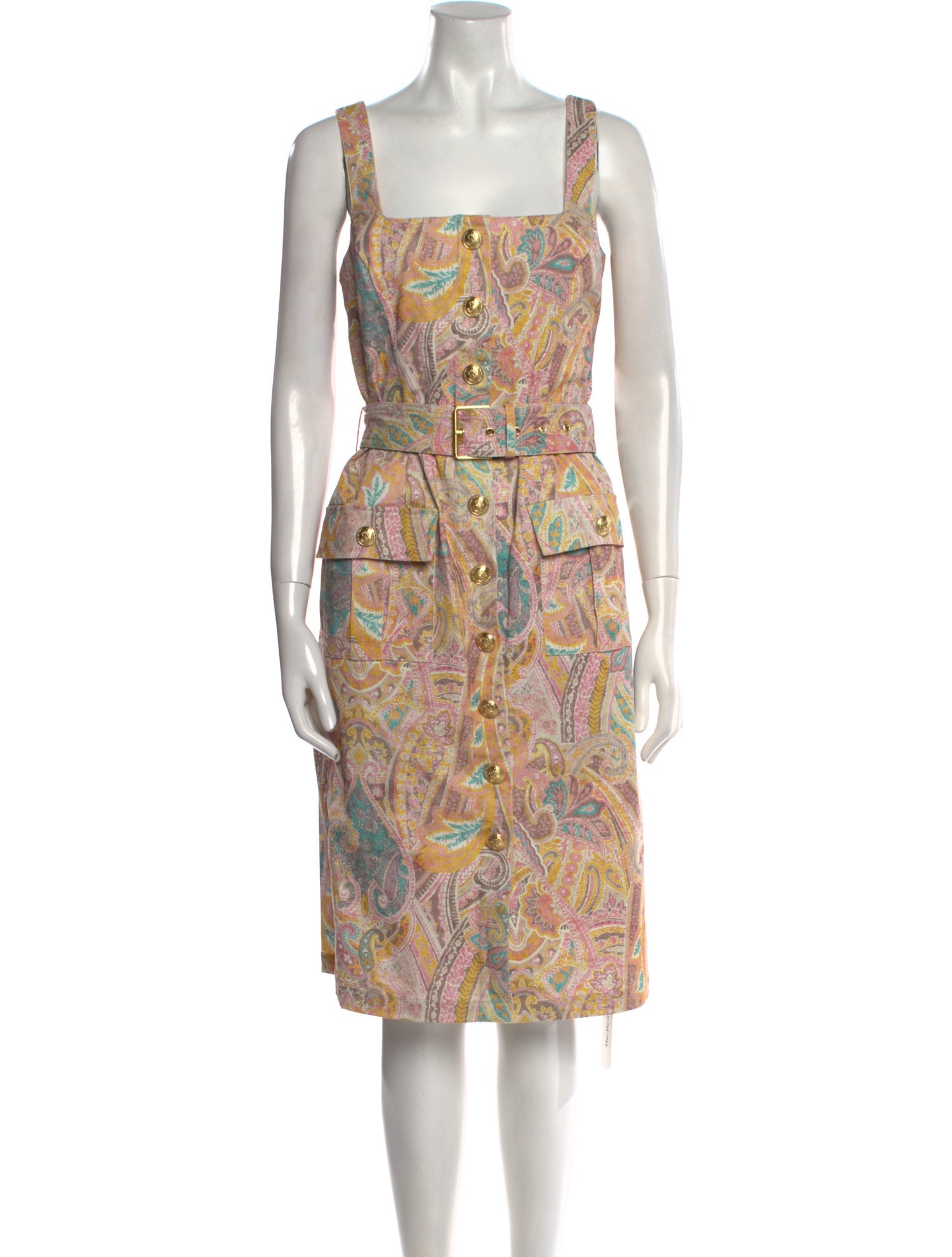 L'Agence Paisley Print Midi Length Dress