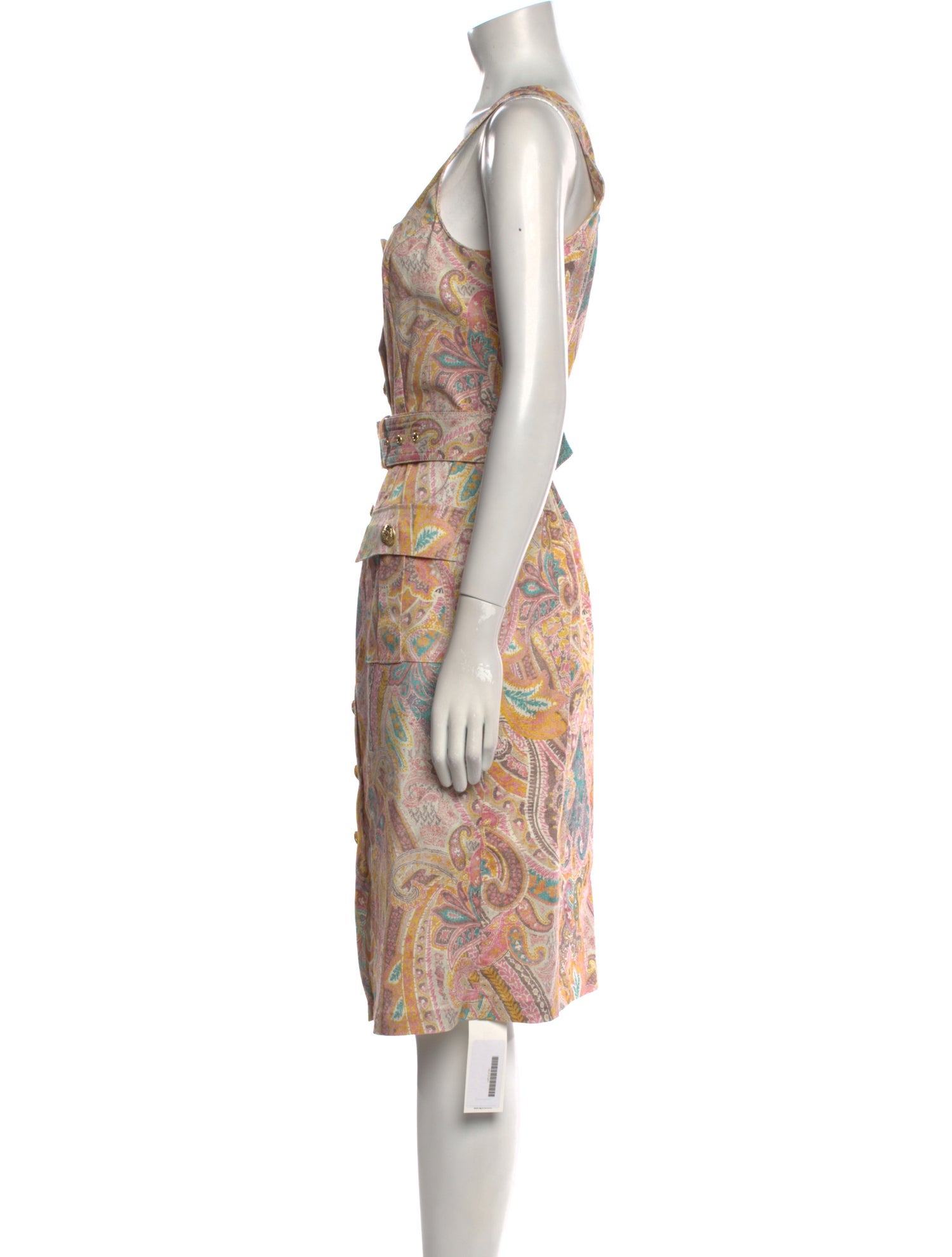 L'Agence Paisley Print Midi Length Dress