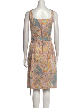 L'Agence Paisley Print Midi Length Dress