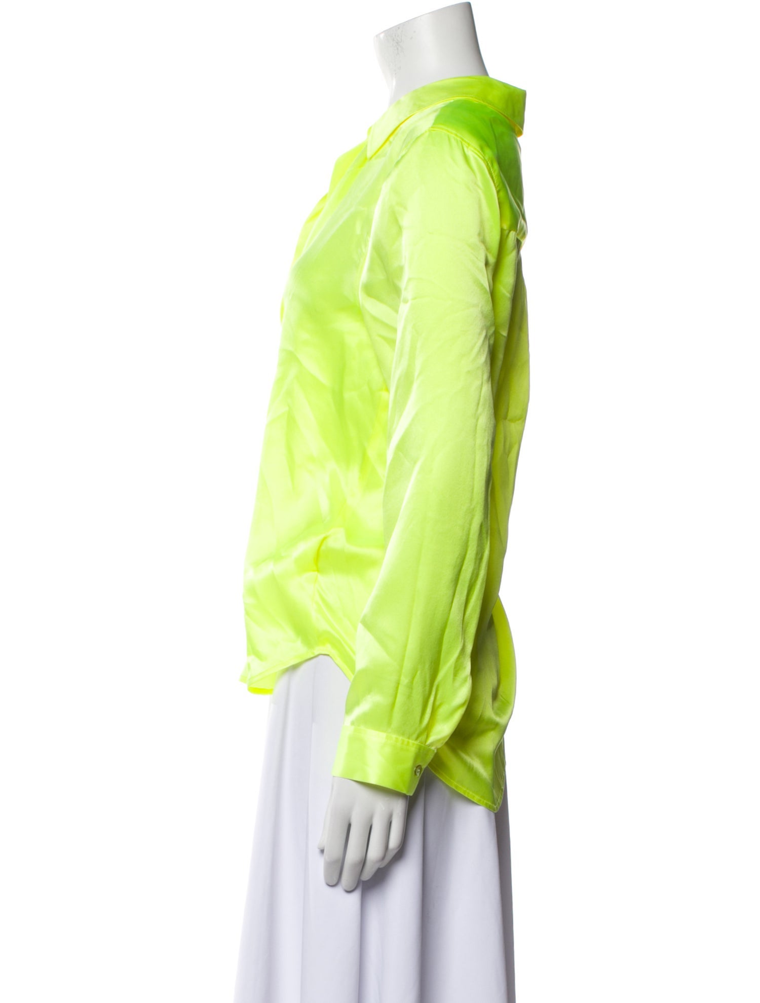 L'Agence Silk V-Neck Button-Up Top w/ Tags