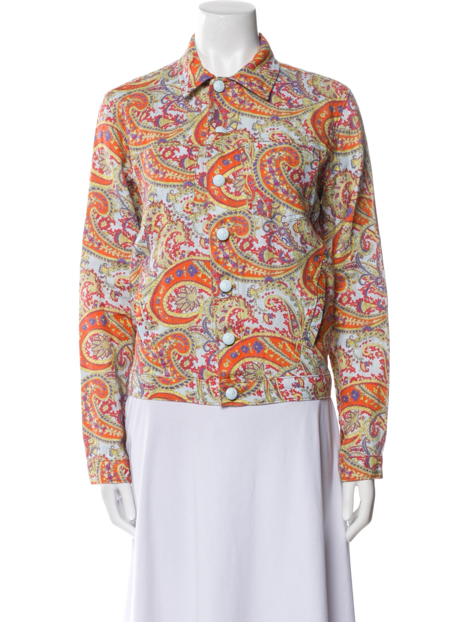 L'Agence Linen Paisley Print Jacket