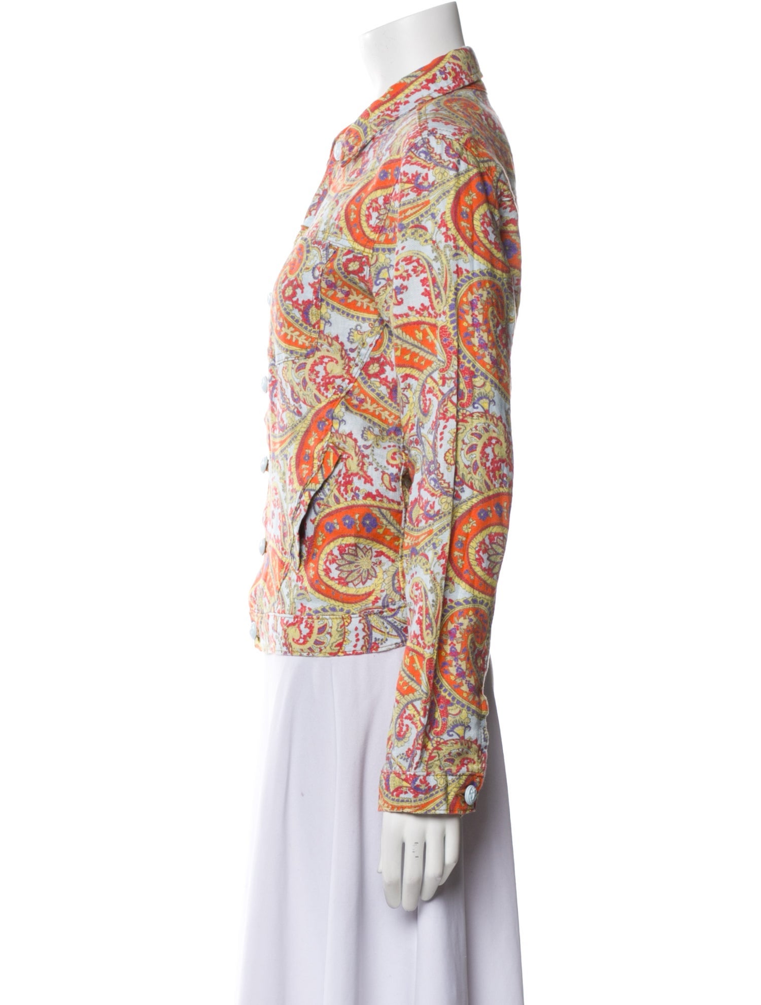 L'Agence Linen Paisley Print Jacket
