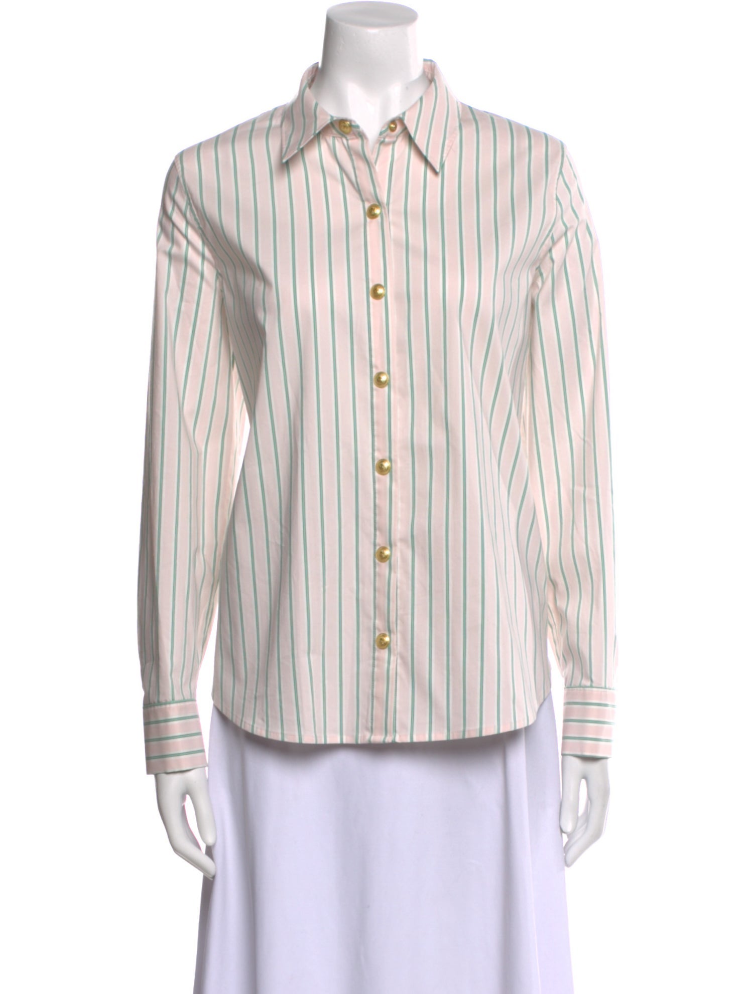 L'Agence Striped Long Sleeve Button-Up Top w/ Tags