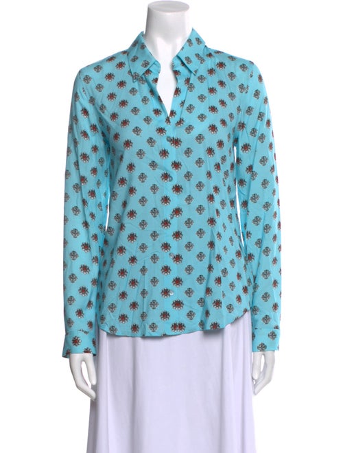 L'Agence Printed Long Sleeve Button-Up Top