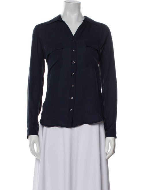 L'Agence Silk Long Sleeve Button-Up Top
