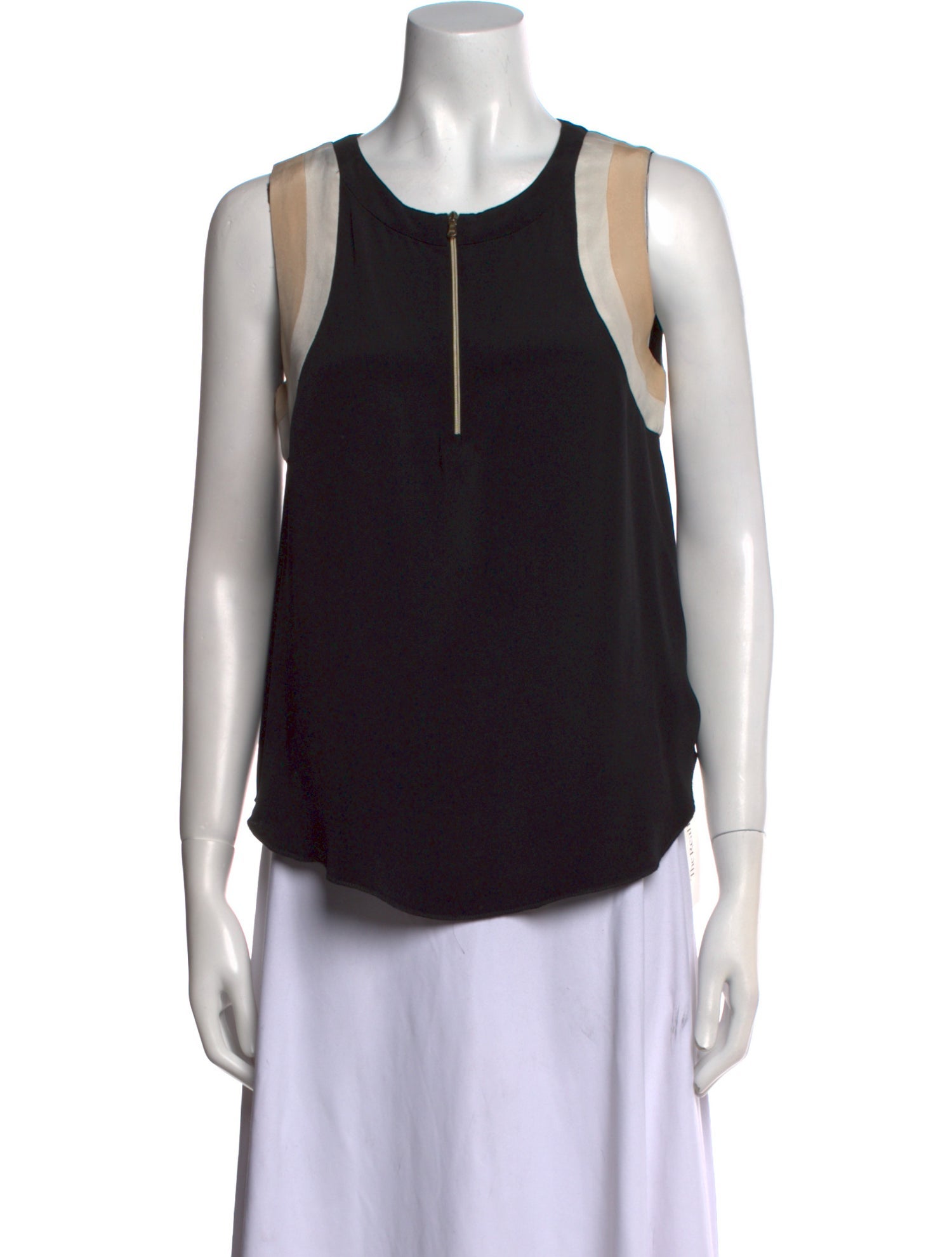 L'Agence Silk Scoop Neck Top