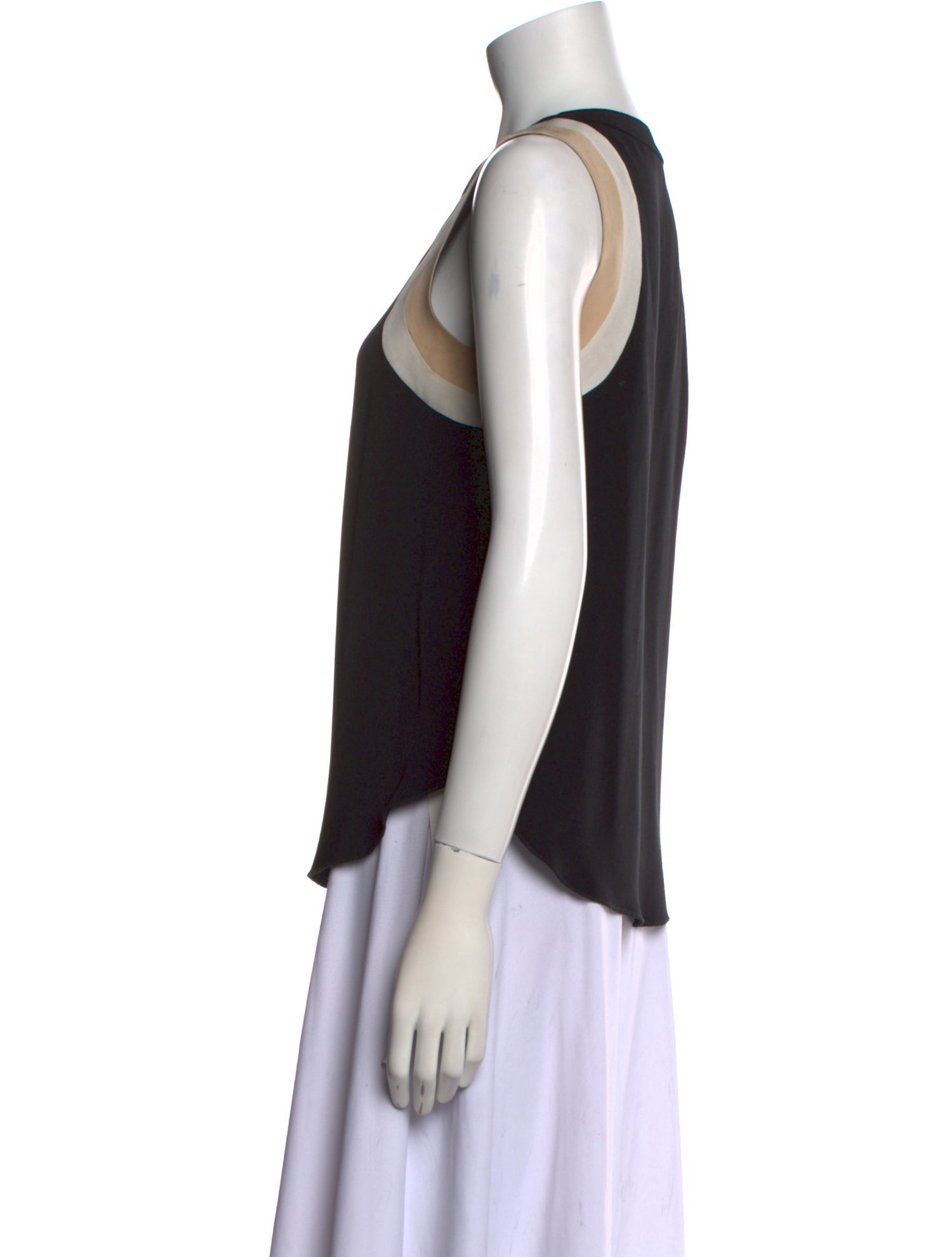 L'Agence Silk Scoop Neck Top