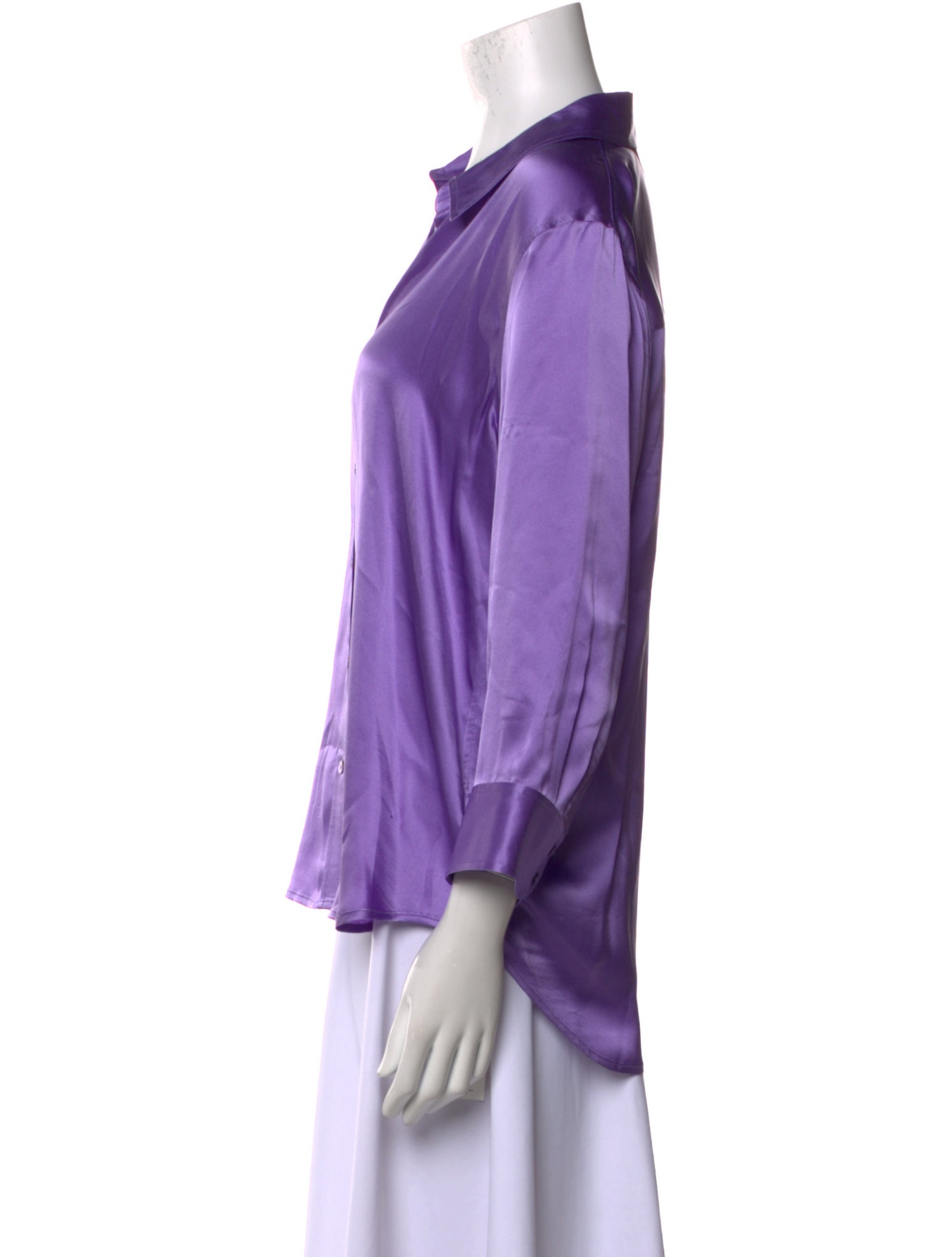 L'Agence Silk Three-Quarter Sleeve Blouse