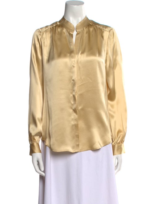 L'Agence Silk Long Sleeve Button-Up Top