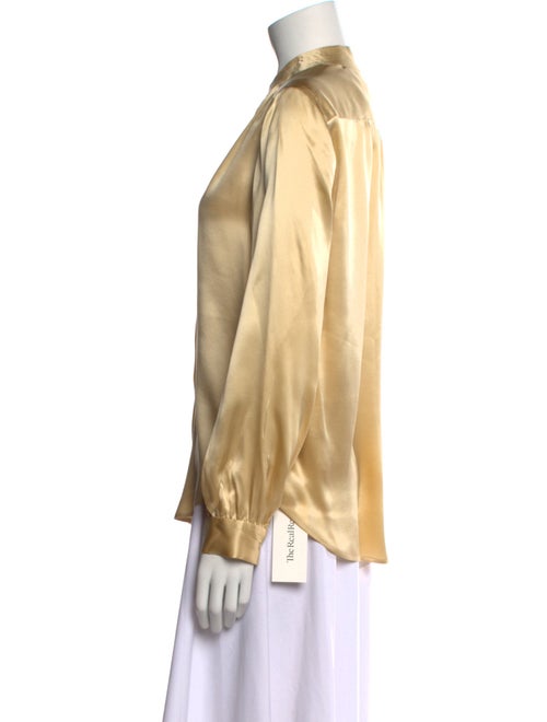 L'Agence Silk Long Sleeve Button-Up Top