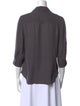 L'Agence Silk Three-Quarter Sleeve Button-Up Top