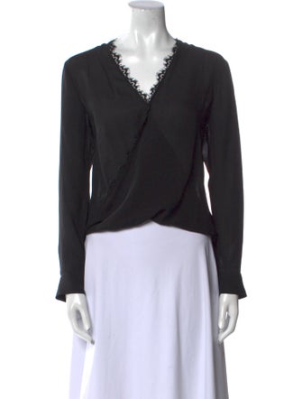 L'Agence Silk V-Neck Blouse